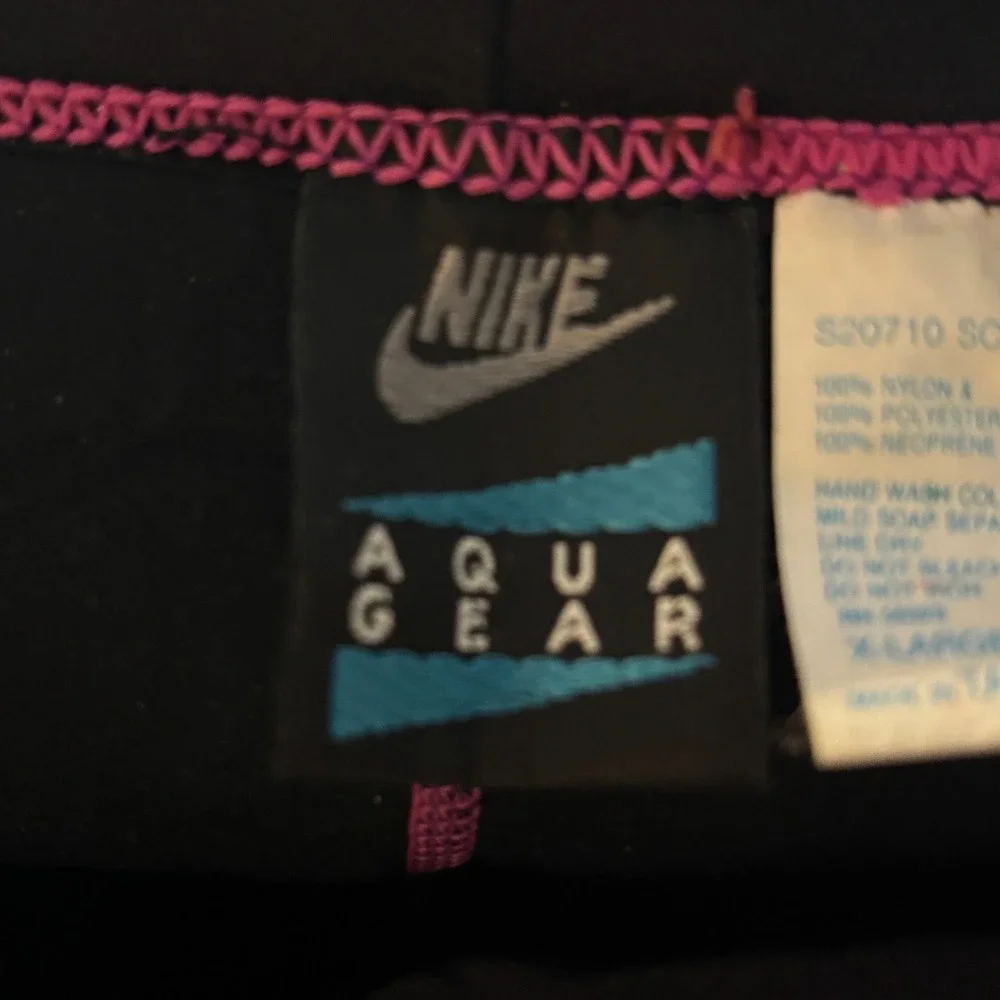 VTG Nike Aqua Gear Wetsuit Set Womens L/XL Purple Black Neoprene 90s Surf Swim